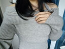 沂歆毛衣女打底衫針織衫2025新款秋季小個(gè)子上衣內搭露肩性感修身顯瘦 【灰色】掛脖一字肩毛衣 均碼 曬單實(shí)拍圖