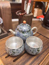 瀾春江鎏銀茶具一壺兩杯泡茶壺銀杯陶瓷功夫茶具復(fù)古套裝伴手禮奢華高檔 掐絲銀蝶戀花一壺兩杯 【高檔禮盒裝】 曬單實(shí)拍圖