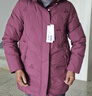 雪中飛新款大口袋百搭時(shí)尚女士中長(cháng)款連帽羽絨服休閑保暖防寒 紫紅色|1252 S 160/84A 曬單實(shí)拍圖