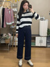 高端丹寧藍(lán)牛仔褲女秋季2025年新款高腰小個子九分直筒窄版闊腿褲 寶藍(lán)色-長褲 【褲長95-98CM】 M (27) 【推薦96-105斤】 曬單實拍圖
