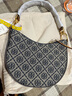 托里·伯奇（TORY BURCH）T Monogram新月包手提包 湯麗柏琦女士單肩斜挎包 時(shí)尚大牌女包海軍藍色 138883/147356尺寸：長(cháng)25*寬5*高21cm 曬單實(shí)拍圖