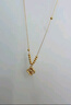 中國(guó)黃金（CHINA GOLD）K金項(xiàng)鏈四葉草圓珠吊墜鎖骨鏈送媽媽送老婆生日禮物情人節(jié)禮物 約1g 曬單實(shí)拍圖