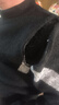 啄木鳥(niǎo)毛衣男半高領(lǐng)秋冬季打底針織衫男潮流加絨加厚保暖冬天男裝上衣服 8075黑色 L（105-120斤） 曬單實(shí)拍圖