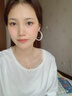 Jay白色圈圈耳環(huán)女高級感耳墜夸張耳圈送女友生日禮物 曬單實(shí)拍圖
