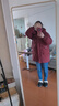 鴨鴨（YAYA）本命年中長(cháng)款羽絨服女2024年冬季新年戰袍時(shí)尚韓版連帽保暖外套 棗紅色 L 曬單實(shí)拍圖