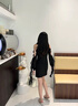 LPOX裙子露肩小眾掛脖連衣裙女初夏修身顯瘦氣質(zhì)法式辣妹欲風(fēng)裙子女 黑色 [收藏關(guān)注優(yōu)先發(fā)貨](méi) S 建議70-90斤 曬單實(shí)拍圖