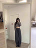 棉致窄版運(yùn)動(dòng)香蕉闊腿褲子女春秋季2025新款寬松休閑小個(gè)高腰直筒衛(wèi)褲 奶茶色【633高品質(zhì)26.5】 L 105-120斤 曬單實(shí)拍圖