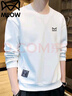 貓人衛衣男春秋季長(cháng)袖T恤圓領(lǐng)男裝休閑潮牌長(cháng)袖打底衫上衣 白色 XL 曬單實(shí)拍圖