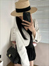 情人節禮物送女友包包女款2025年新款輕奢大牌女包單肩斜挎包 黑色大號+淺金穿皮 曬單實(shí)拍圖