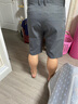羅蒙（ROMON）高端輕奢短褲男士夏季薄款冰絲透氣中褲男商務(wù)寬松休閑直筒西褲男 【兩條裝】黑色+深灰 32 曬單實(shí)拍圖