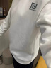 真維斯（Jeanswest）歐美風(fēng)衛(wèi)衣男士春秋款休閑圓領(lǐng)套頭衫情侶款潮流復(fù)古百搭無(wú)帽外套 白#MZS回形灰X XL 【挺闊有型】 曬單實(shí)拍圖