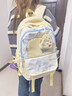 奇咔洛書包女小學(xué)初中生高顏值三到六年級(jí)女孩可愛高中生新款雙肩包背包 黃色雙肩包帶零錢包+星星徽章 曬單實(shí)拍圖
