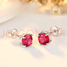 T&U珠寶925純銀耳釘18K金鑲嵌紅寶石耳環(huán)碧璽耳墜彩寶配飾品彩色寶石 曬單實(shí)拍圖