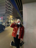 矜持范加絨加厚休閑褲女秋冬高腰闊腿褲女寬松顯瘦韓版學(xué)生直筒褲拖地褲 黑色【款】 加絨 L 101-120斤 曬單實拍圖