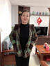 羅蒙（ROMON）媽媽裝春秋裝外套女秋冬新款洋氣格子開衫中老年春秋高貴毛呢上衣 綠色 【外套】 XL  建議110-120斤穿 曬單實拍圖