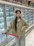衣典零一（LEDIALYI）小香風雙面呢羊絨外套女短款2025春秋冬季新款高級感氣質呢子大衣 麥田綠 S （建議105斤以內） 曬單實拍圖