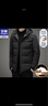 羅蒙羽絨服男加絨加厚保暖外套男商務(wù)休閑中青年鴨絨連帽羽絨襖男上衣 黑色 XL /180 曬單實(shí)拍圖