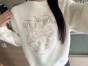 Teenie Weenie小熊女裝衛衣2025年春季新款圓領(lǐng)熊頭刺繡少女感上衣 象牙白 S 曬單實(shí)拍圖