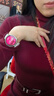 AUI安可拉紅高端針織連衣裙女2024秋新款高領(lǐng)氣質(zhì)修身小眾開叉包臀裙 安可拉紅色 M 曬單實(shí)拍圖