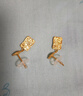 周大生莫奈花園黃金耳飾女足金耳釘5G油畫琺瑯?biāo)徠呦η槿斯?jié)禮物送女友 足金睡蓮耳飾 3.64g 曬單實(shí)拍圖