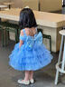 G.DUCKKIDS公主裙女童裙子夏季2025新款兒童禮服吊帶裙超仙生日禮服蓬蓬裙 藍(lán)寶石愛莎裙 100 適合90-100cm年齡3-4歲 曬單實拍圖