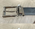 萬(wàn)寶龍（MONTBLANC）男士皮帶 商務(wù)休閑3.5cm寬 矩形輥柱帶扣黑色單面針扣腰帶 送男友 130586禮盒套裝 曬單實(shí)拍圖