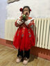 愛(ài)寶適周歲拜年衣服過(guò)年服秋冬兒童漢服女童喜慶拜年服新年禮服唐裝冬 紅色 加厚 珠簾云肩 130 曬單實(shí)拍圖