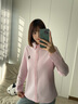 Teenie Weenie小熊女裝襯衫2025秋新款活力多巴胺清新基礎(chǔ)翻領(lǐng)襯衣 淺粉色 M 曬單實(shí)拍圖