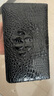 卡梵蒂 GAVADI鱷魚(yú)皮手包男真皮雙層拉鏈長(zhǎng)款錢(qián)包大容量男士錢(qián)包多卡位男包 雙拉黑色-頭骨 曬單實(shí)拍圖