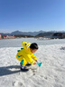 KocotreeKK樹(shù)兒童滑雪服連體男童女孩寶寶滑雪裝備保暖棉服秋冬季防風(fēng)外套 黃色小恐龍 110 (S) 4-7歲；身高105-115cm 曬單實(shí)拍圖
