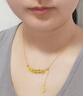 老鳳祥黃金色爆閃錢多多項(xiàng)鏈女士純銀鍍24K金吊墜七夕情人節(jié)禮物送女友 【暴富招財(cái)】足銀爆閃錢多多項(xiàng)鏈 曬單實(shí)拍圖