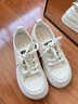 紅蜻蜓女鞋時(shí)尚百搭小白鞋女厚底增高板鞋休閑鞋女WPB15049 米色 37 曬單實(shí)拍圖