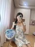 JIOESC吊帶睡衣女夏季短袖甜美公主風(fēng)2025新款寬松家居服可外穿兩件套裝 小飛袖花朵吊帶 L 【100-120斤】 曬單實拍圖