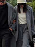 冰隱夾克男大衣男中長(cháng)款過(guò)膝黑色秋冬加厚外套男ins韓版風(fēng)衣痞帥 灰色 L (120斤-130斤) 曬單實(shí)拍圖