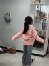優(yōu)優(yōu)1點女童網(wǎng)紅春秋款炸街套裝兒童新款秋裝大童衛(wèi)衣牛仔褲洋氣 4827粉13050藍(lán)【春秋款】 140cm (建議55-65斤） 曬單實拍圖