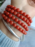 鈳洛迪雅南紅手串保山柿子紅瑪瑙色紅肉滿(mǎn)108子男女款念珠手鏈項鏈 匠心嘉品【自然紅潤，地大證書(shū)】 6.5mm【108珠】 曬單實(shí)拍圖