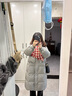 ELLE90白鴨絨灰色中長款連帽羽絨服女2024冬季新款通勤小眾外套 中灰 S 曬單實(shí)拍圖