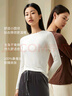 金三塔基礎(chǔ)打底衣女絹絲小圓領(lǐng)長袖小衫上衣NZFDC720 咖啡色2900 L 曬單實拍圖