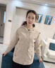 恰凡（QIAFAN）媽媽秋裝50歲60洋氣夾克衫外套7中老年人女裝春秋裝高貴連帽風(fēng)衣 FXN299727 卡其 XL  【體重80-95斤】 曬單實(shí)拍圖