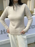 名創(chuàng  )優(yōu)品（MINISO）一體絨毛衣女秋冬季2025年新款女士半高領(lǐng)打底衫保暖休閑針織上衣 燕麥(純色) S 150 (舒適好搭) 曬單實(shí)拍圖