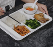 甜雅靜 密胺仿瓷多格分餐盤學(xué)?？觳捅P機(jī)關(guān)食堂商用餐具餐館公司厚餐盤 青何花加厚款四件套 曬單實拍圖