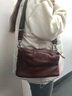 ANDSEEYOU品牌 單肩包女 大容量挎包 真皮通勤包 波士頓枕頭包 頭層牛皮斜挎包 休閑小眾背包 棕色 曬單實拍圖