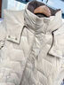 皮爾卡丹中長(cháng)款羽絨服女士2026冬季新款加厚外套中年媽媽時(shí)尚洋氣連帽 米白 XL 曬單實(shí)拍圖