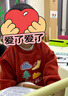 迷你巴拉【加絨衛衣】男女童冬新保暖假兩件萌趣上衣 鐵銹紅61005 90 曬單實(shí)拍圖