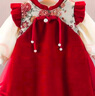 G.duck小黃鴨童裝女童秋季套裝中國風(fēng)嬰幼兒連衣裙喜慶兒童寶寶周歲禮服 紅色款【加絨款】 100 尺碼2~3歲【 90-100cm】cm 曬單實(shí)拍圖