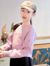 英氏（YEEHOO）兒童衛衣女童春季新款休閑運動(dòng)風(fēng)收腰短款上衣春裝百搭中大童裝 休閑收腰短款紫色 140 曬單實(shí)拍圖