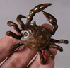 一紀（KAZUNORI）日式手工黃銅螃蟹小茶寵擺件茶桌茶室擺件茶玩功夫茶具配件 小號螃蟹茶寵 曬單實(shí)拍圖