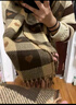 匹克匹克高級感格子圍巾女士秋冬季韓版百搭流蘇保暖圍脖情侶 卡其色 曬單實(shí)拍圖