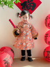 巴厘小豬女童連衣裙新年服旗袍秋冬季加厚保暖間棉漢服兒童冬裝女寶寶裙子 喜上眉梢 90 cm 曬單實拍圖