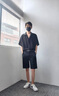 GLM短袖襯衫男夏季韓版寬松七分袖透氣潮流冰絲百搭半袖港風(fēng)襯衫 曬單實(shí)拍圖